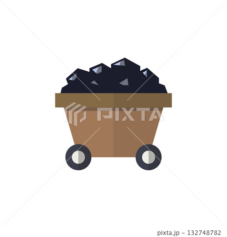 Coal trolley graphic design. Icon design. 132748782