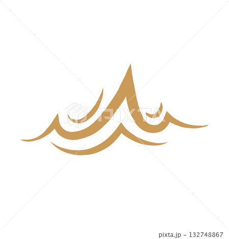 Golden wave sign balance and harmony 132748867