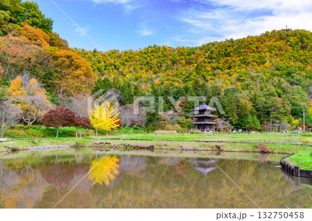 いにしえの里歴史公園　見事な紅葉 132750458