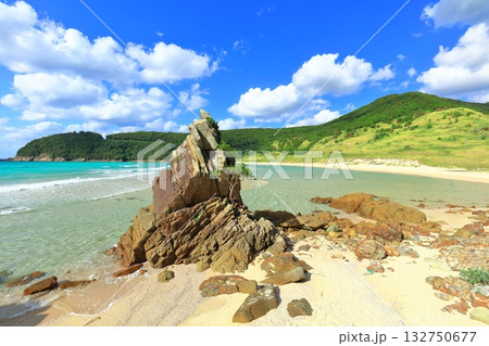 【長崎県】日本一美しい高浜海水浴場（五島列島の福江島） 132750677