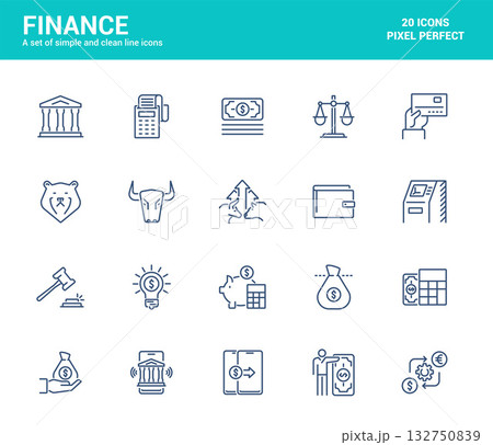 Flat line icons design-Finance Flat line icons design-Finance 132750839