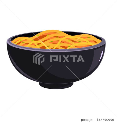 Big bowl overflowing with delicious noodles 132750956
