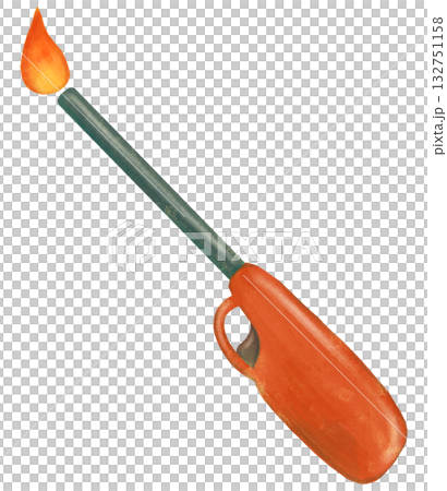 點燃的打火機的插圖 132751158