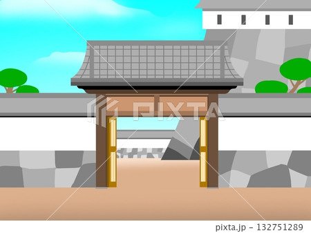 お城の城門 132751289