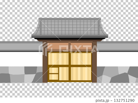 Japanese-style castle gate Japanese-style castle gate 132751290