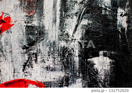 artistic black background with white and red paint blots 132752020