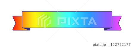 シンプルでポップなコピースペースのある虹色のリボン - フレームやバナー、装飾のデザインパーツ素材 シンプルでポップなコピースペースのある虹色のリボン - フレームやバナー、装飾のデザインパーツ素材 132752177