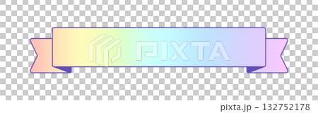 Pop and cute rainbow ribbon with copy space - design parts for frames, banners, and decorations Pop and cute rainbow ribbon with copy space - design parts for frames, banners, and decorations 132752178