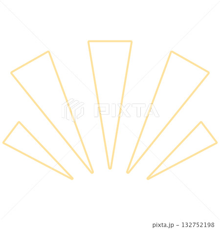 集中線・爆発・ポップでシンプルな放射線エフェクト・強調や注目を示す三角形状のライン素材 132752198
