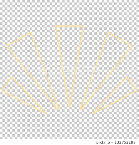 集中線・爆発・ポップでシンプルな放射線エフェクト・強調や注目を示す三角形状のライン素材 132752198