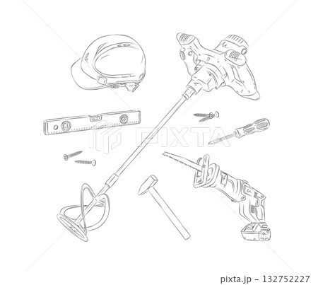 Construction tools composition Construction tools composition 132752227