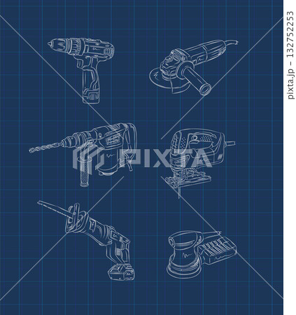 Power construction tools blue Power construction tools blue 132752253