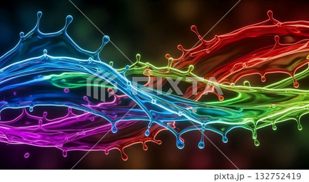 Molecular wave made of luminous rainbow threads. Molecular wave made of luminous rainbow threads. 132752419