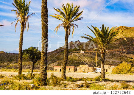 Caravan at movie location in Sierra Alhamilla, Spain Caravan at movie location in Sierra Alhamilla, Spain 132752648