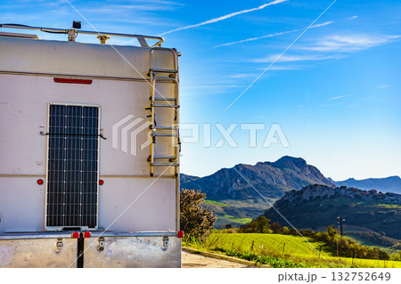 Solar photovoltaic panel at caravan Solar photovoltaic panel at caravan 132752649