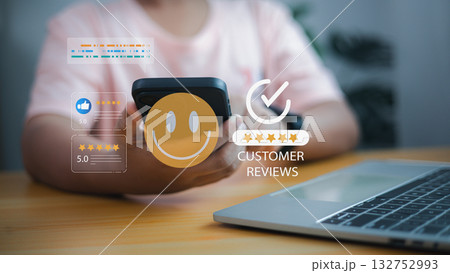 Customer Reviews and Online Rating Feedback on Mobile Phone Concept Customer Reviews and Online Rating Feedback on Mobile Phone Concept 132752993