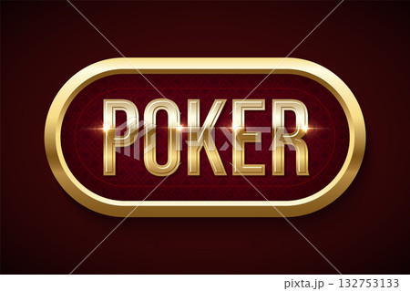 Poker red table background. Casino pattern for game blackjack. Casino playing field with gold lettering poker in golden frame. Realistic vector illustration Poker red table background. Casino pattern for game blackjack. Casino playing field with gold lettering poker in golden frame. Realistic vector illustration 132753133