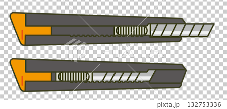 Cutter illustrations (two versions, with the blade extended and retracted) Cutter illustrations (two versions, with the blade extended and retracted) 132753336