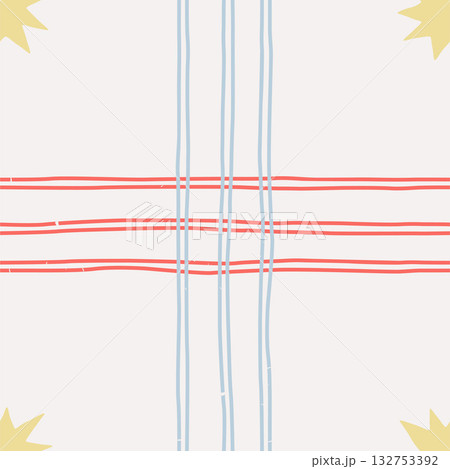 Thin Line Red and Blue Checkered Repeatable Pattern with Star Modern Vintage Vector Thin Line Red and Blue Checkered Repeatable Pattern with Star Modern Vintage Vector 132753392