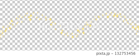 Golden wavy glitter trail of sparkling light particles on transparent background for festive magical celebration design Golden wavy glitter trail of sparkling light particles on transparent background for festive magical celebration design 132753456