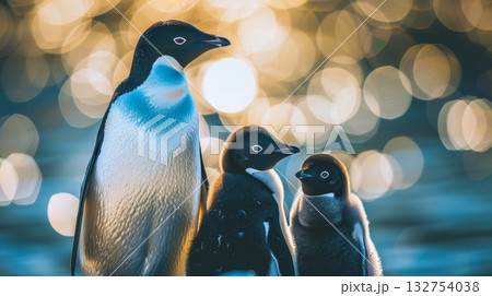 Close up of adelie penguins in antarctica  a stunning wildlife encounter with pygoscelis adeliae 132754038