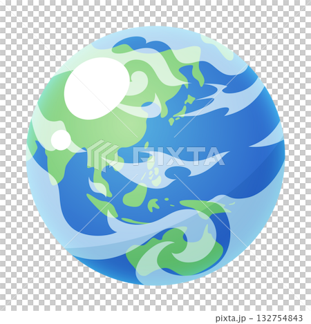 可愛的變形地球插圖_行星 132754843
