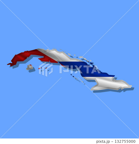 Vector flag Cuba in the form of a map Vector flag Cuba in the form of a map 132755000