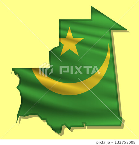 Vector flag Mauritania in the form of a map Vector flag Mauritania in the form of a map 132755009