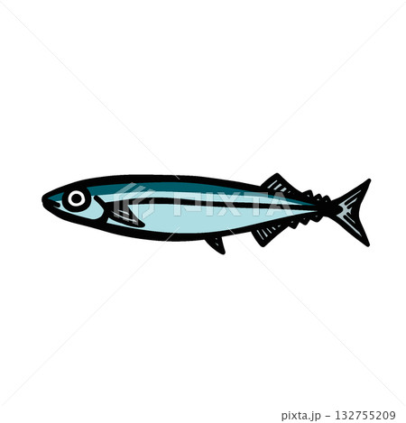 シンプルなサンマのイラスト 132755209