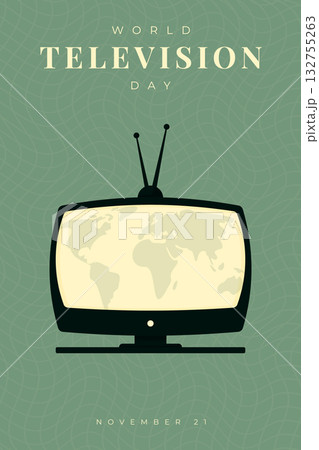 tv day poster banner retro style vector. 132755263