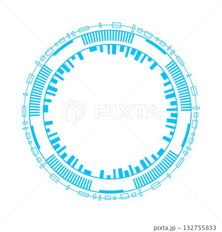 Futuristic circular frame for modern tech design projects Futuristic circular frame for modern tech design projects 132755833
