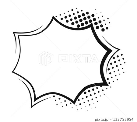 Comic cloud speech bubble with halftone background design 132755954