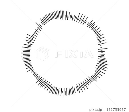 Minimalist techno music soundwave circle design 132755957