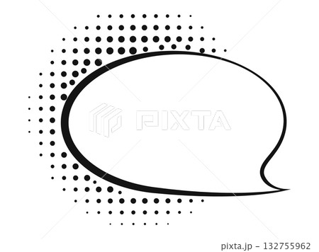Comic speech bubble with halftone cloud designのイラスト素材 [132755962] - PIXTA