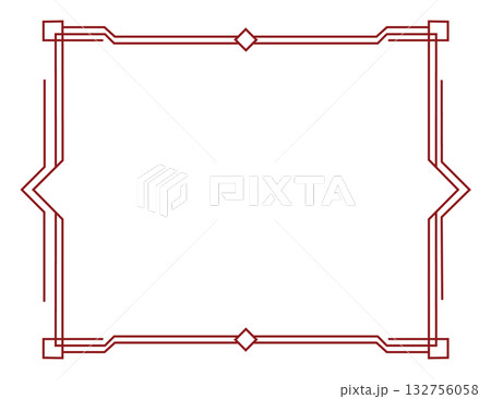 Elegant geometric frame with vintage design elements 132756058