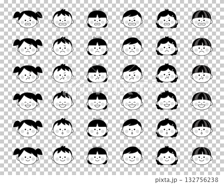 Children's faces with various expressions Children's faces with various expressions 132756238