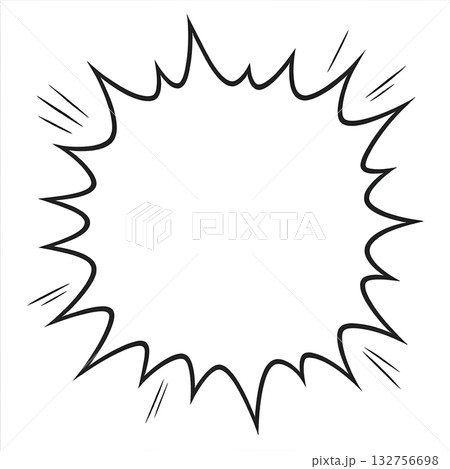 Isolated animated speech bubble with jagged edges on transparent background 132756698