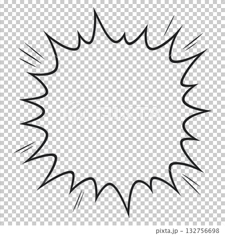 Isolated animated speech bubble with jagged edges on transparent background 132756698