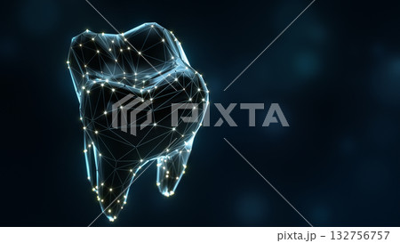 Futuristic Tooth Structure 3D Digital Dental Visualization Futuristic Tooth Structure 3D Digital Dental Visualization 132756757