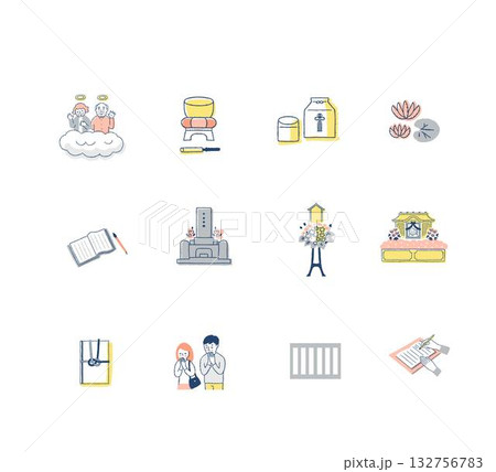 仏事いろいろ アイコンセット2 仏事いろいろ アイコンセット2 132756783