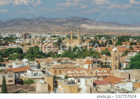 Nicosia skyline with Selimiye Mosque and Kyrenia Mountains. Nicosia skyline with Selimiye Mosque and Kyrenia Mountains. 132757024