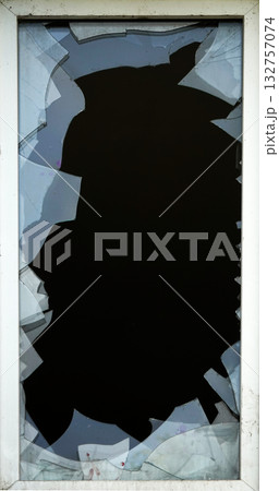 Kyiv, Ukraine, October 13, 2025: Broken window glass of a high-rise building Kyiv, Ukraine, October 13, 2025: Broken window glass of a high-rise building 132757074