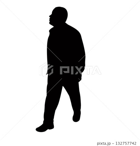a man walking body silhouette vector 132757742