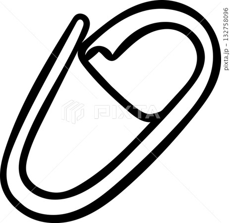 Sketch style sewing pin for embroidery, marker for knitting, in simple black and white line art. Craft accessory icon drawn as a doodle, minimalist illustration for needlework supplies 132758096