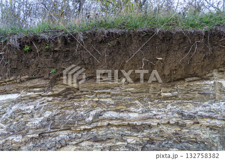 Soil and Rock Layers. Geological Structure and Earth Texture Soil and Rock Layers. Geological Structure and Earth Texture 132758382