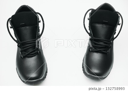 Ready to walk.Black winter leather warm boots with laces Ready to walk.Black winter leather warm boots with laces 132758993