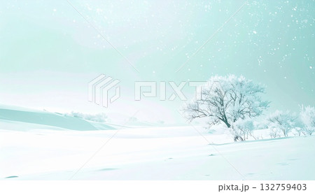 白から霜ミントへ薄氷グラデーションと漂う雪片の透明冬背景 白から霜ミントへ薄氷グラデーションと漂う雪片の透明冬背景 132759403