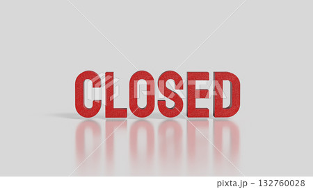 The Red closed on White Background 3d Rendering.のイラスト素材 [132760028] - PIXTA