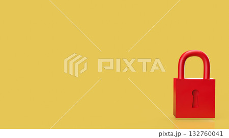 The Red Key on yellow Background for security or Business concept 3d Rendering. The Red Key on yellow Background for security or Business concept 3d Rendering. 132760041