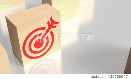 The Red Target on Wood cube for Business concept 3d Rendering. The Red Target on Wood cube for Business concept 3d Rendering. 132760047